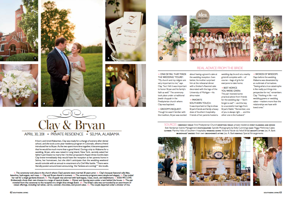 Southern Living Weddings 2012 Spread Spindle Photography